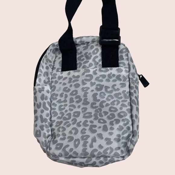 PUMA-Nylon Women Crossbody Bag Black/Gray Animal Print Zip Pockets - Picture 3 of 5